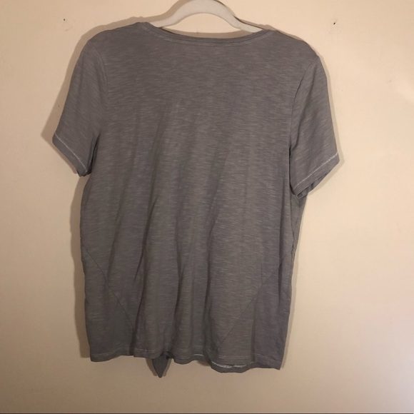 3/$25 🙌🏼 AnyBody Gray Cotton Modal Blend Tie Front Top Small - Picture 4 of 7